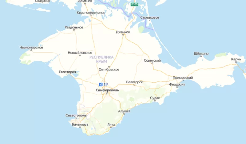 Зоны покрытия на карте Крыма в Минск 